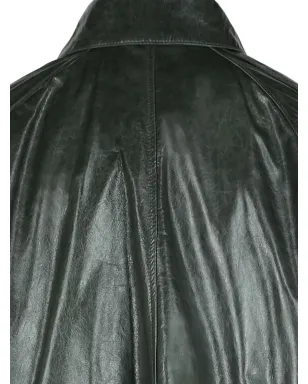 Max Mara pointed-collar double-breasted leather jacket - Grey - サムネイル4