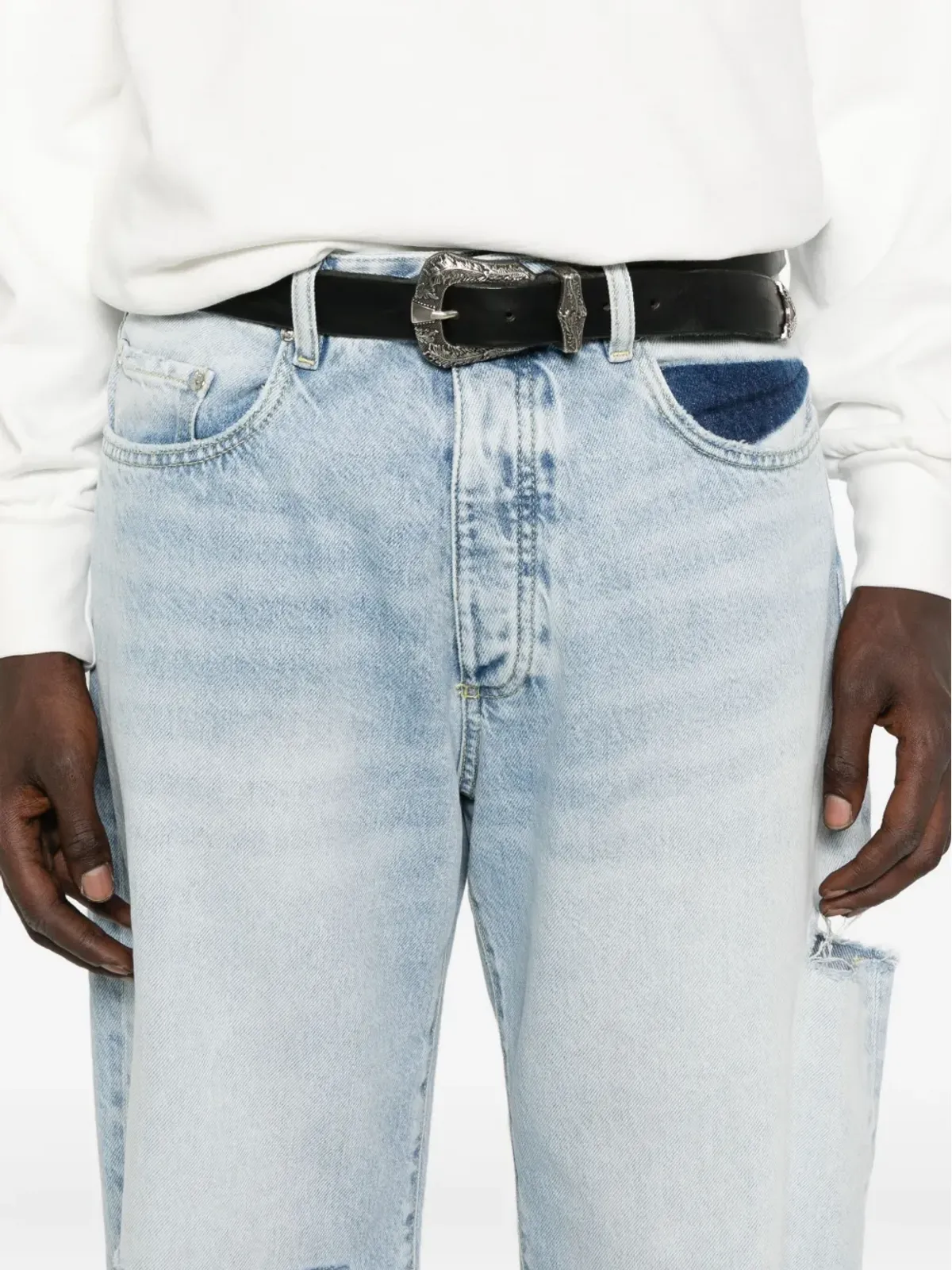 ICON DENIM ダメージ加工デニムジーンズ - 画像5
