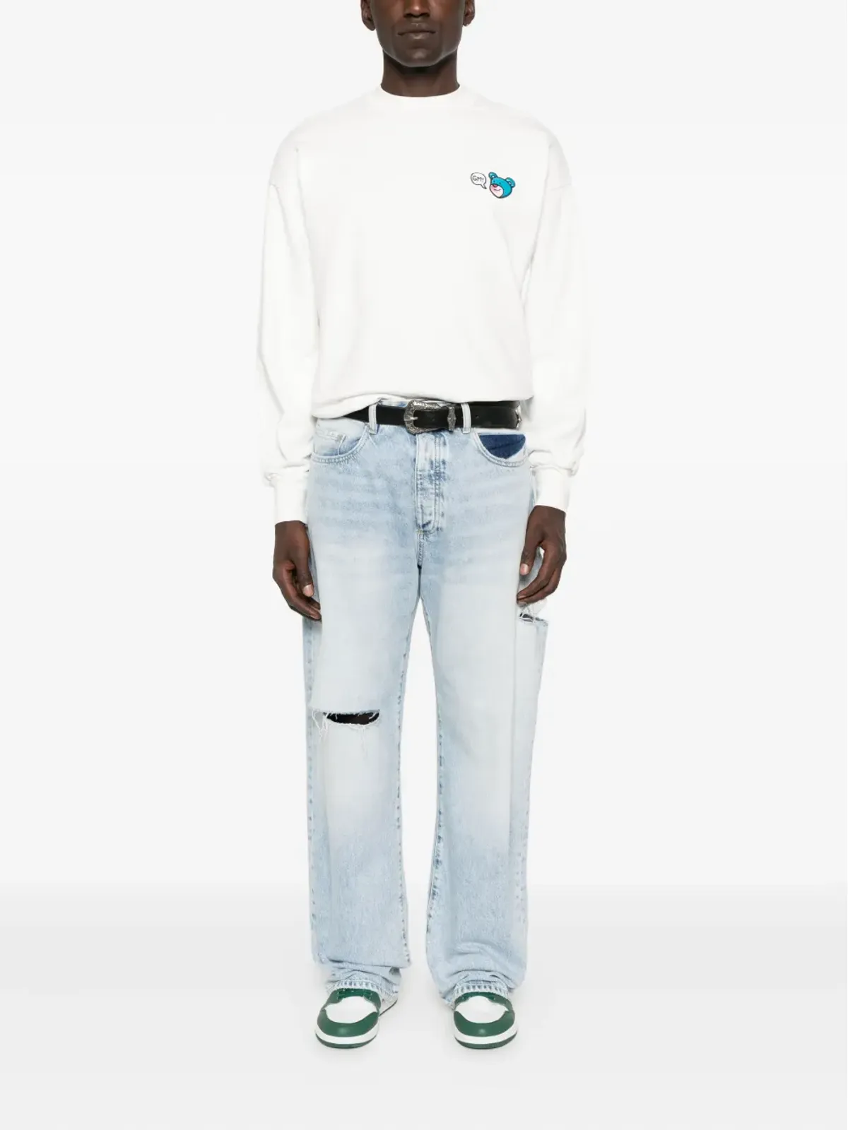 ICON DENIM ダメージ加工デニムジーンズ - 画像2