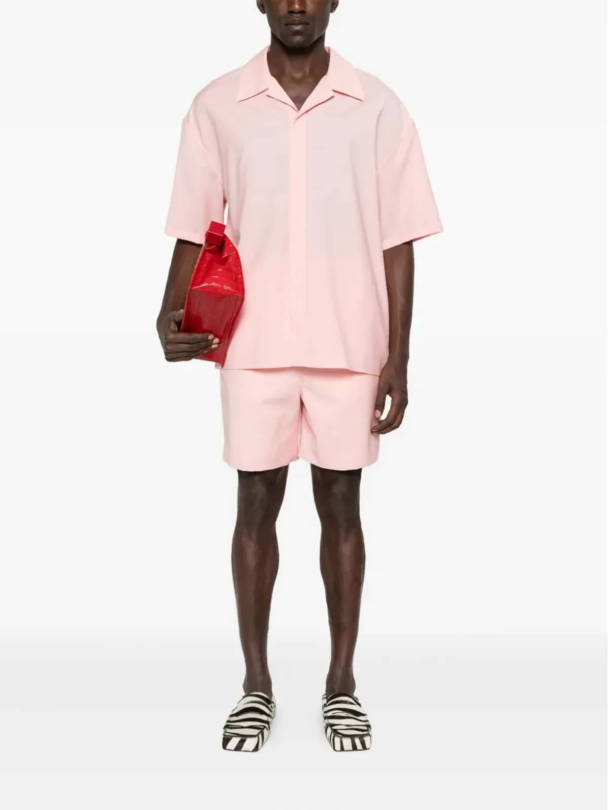 LOEWE 半袖襟付きシャツ ピンク - 画像2