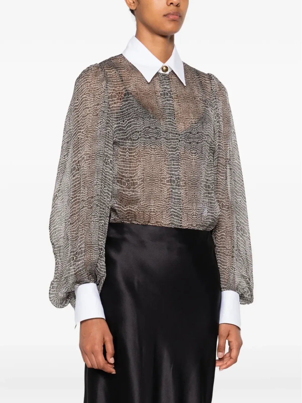 Elisabetta Franchi 襟付きシャツボディスーツ - 画像3