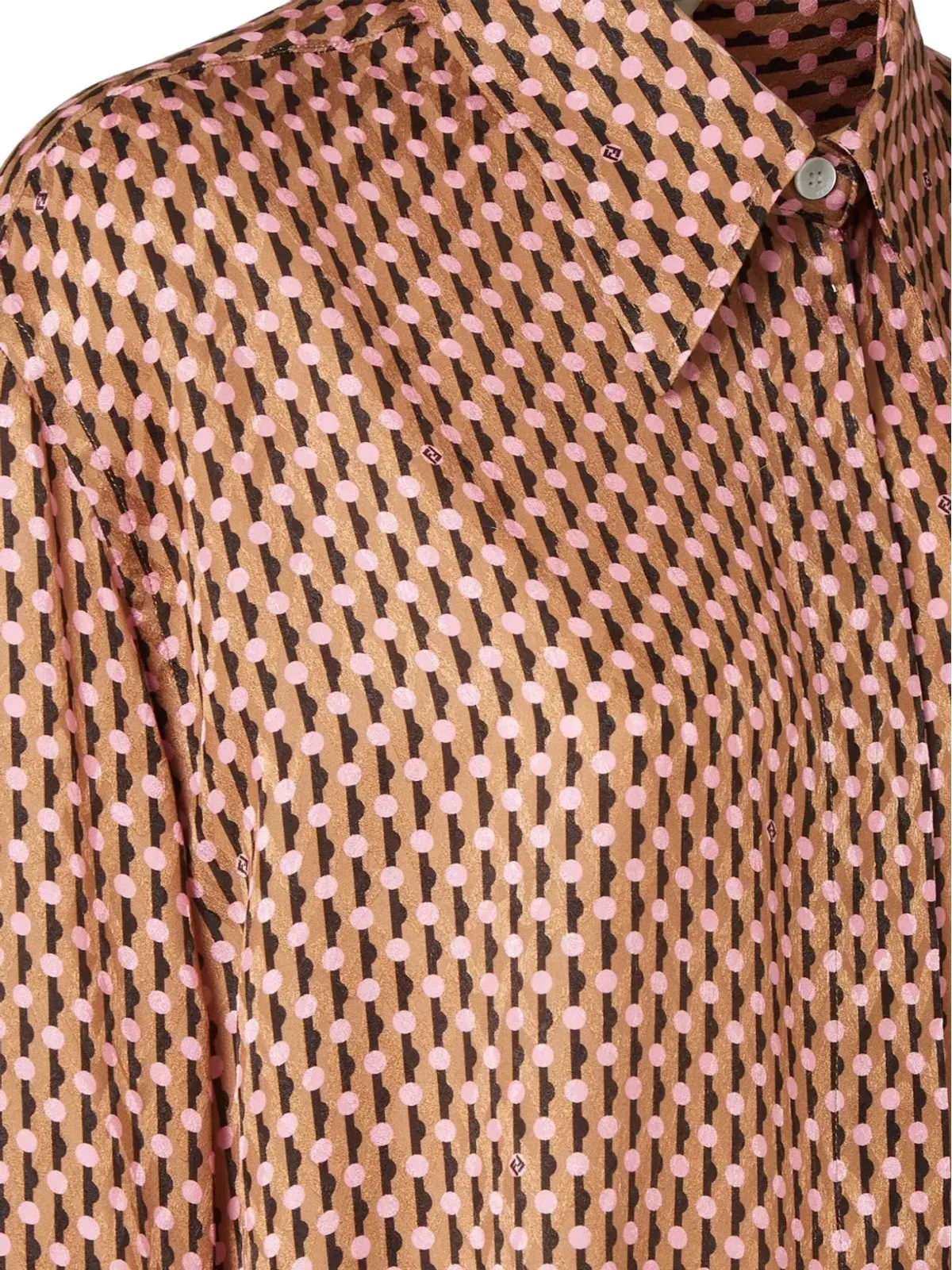 FENDI ドットジャカード シルク シャツ - 画像3