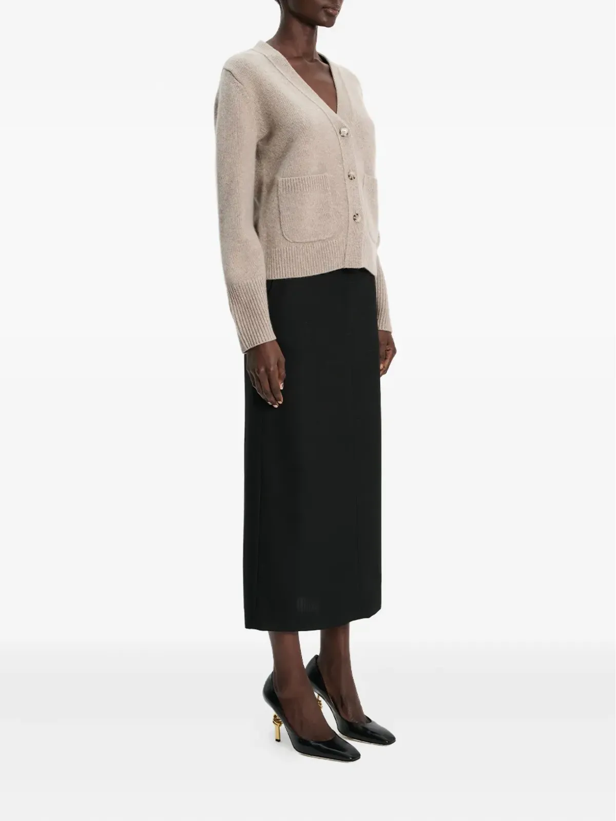 arch4 Janelle patch-pocket button cardigan - Black - 画像2