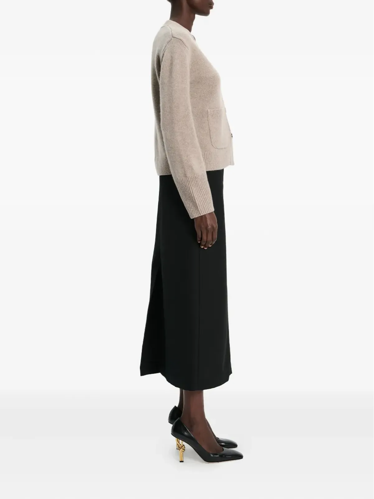 arch4 Janelle patch-pocket button cardigan - Black - 画像3
