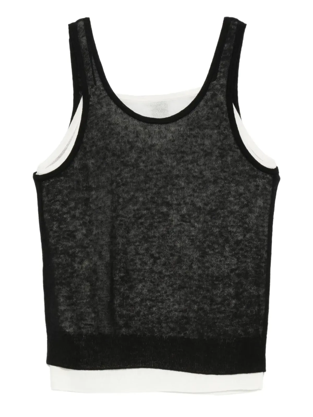 BOSS double-layered sheer top - Black - 画像2