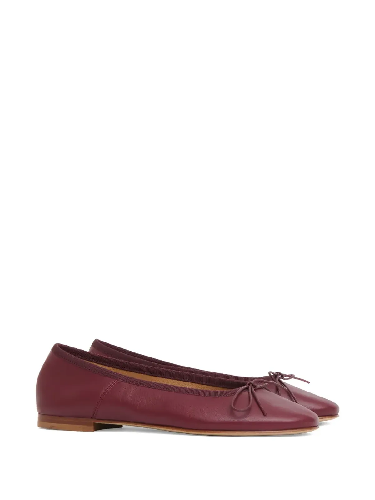 Mansur Gavriel ダンス ラムスキン ボウ バレリーナフラット - 画像2