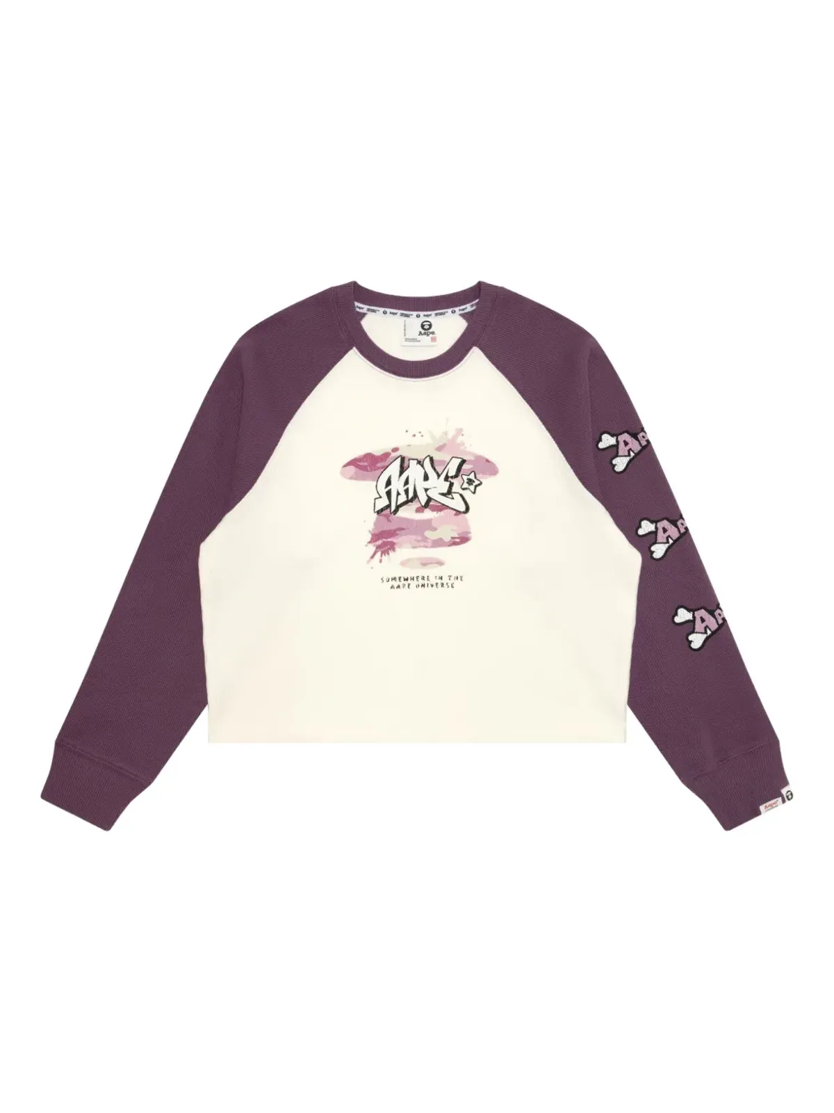 A BATHING APE® グラフィックプリント ラグランスリーブ Tシャツ - 画像1
