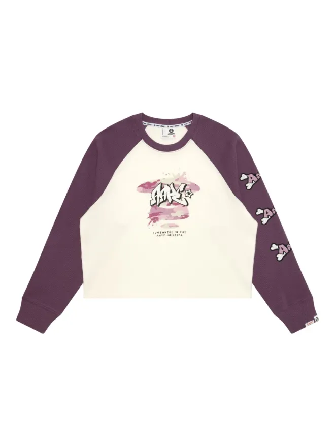A BATHING APE® A BATHING APE® グラフィックプリント ラグランスリーブ Tシャツの商品画像