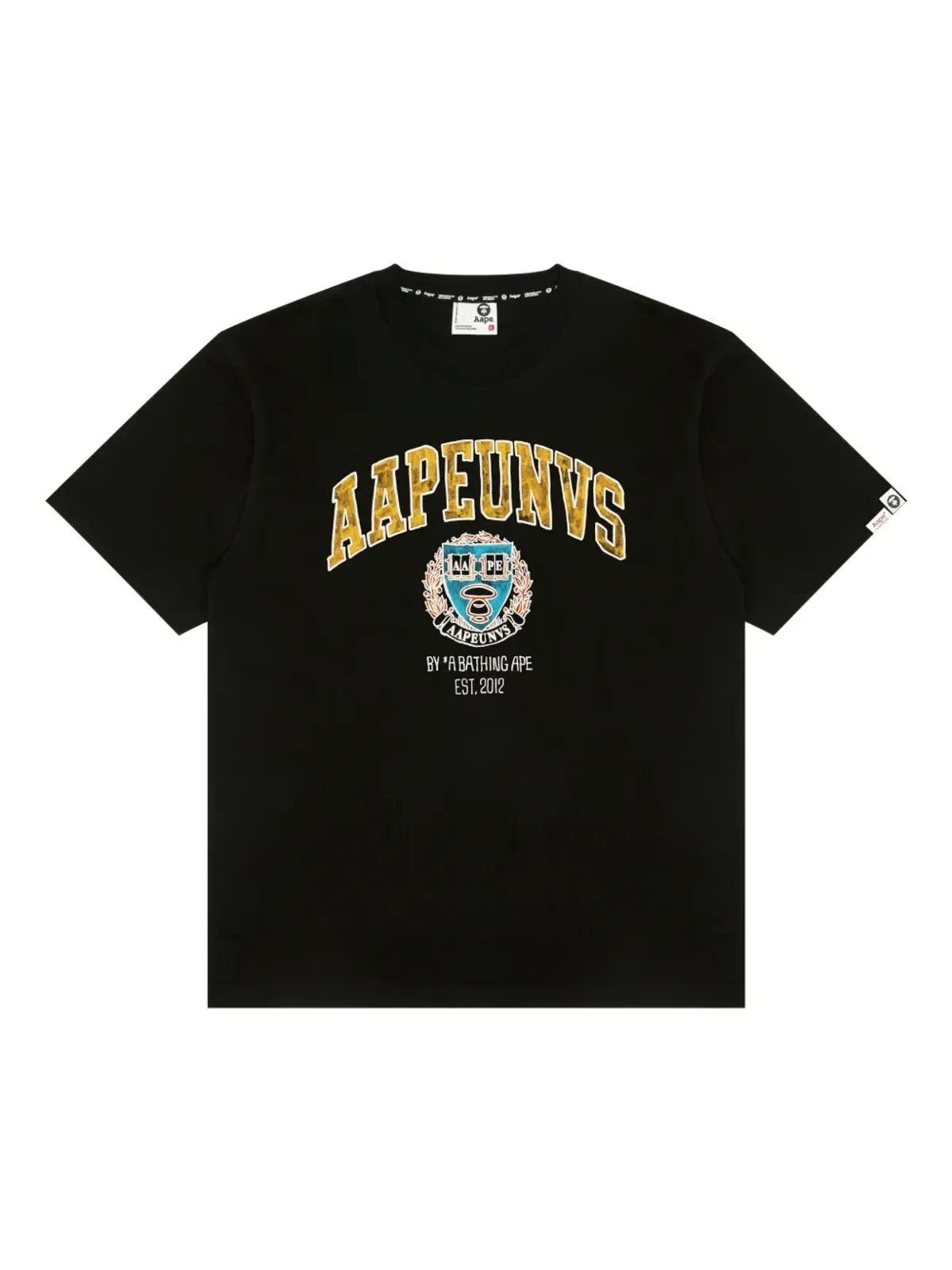 AAPE BY *A BATHING APE® crest T-shirt - Black - 画像1