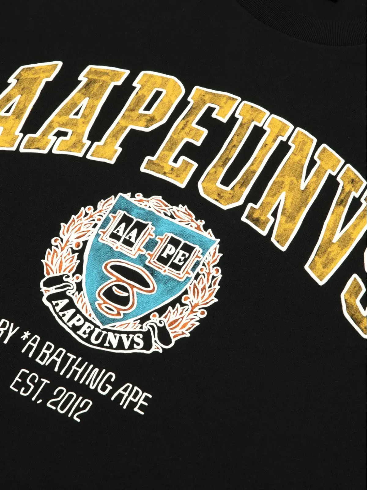 AAPE BY *A BATHING APE® crest T-shirt - Black - 画像5