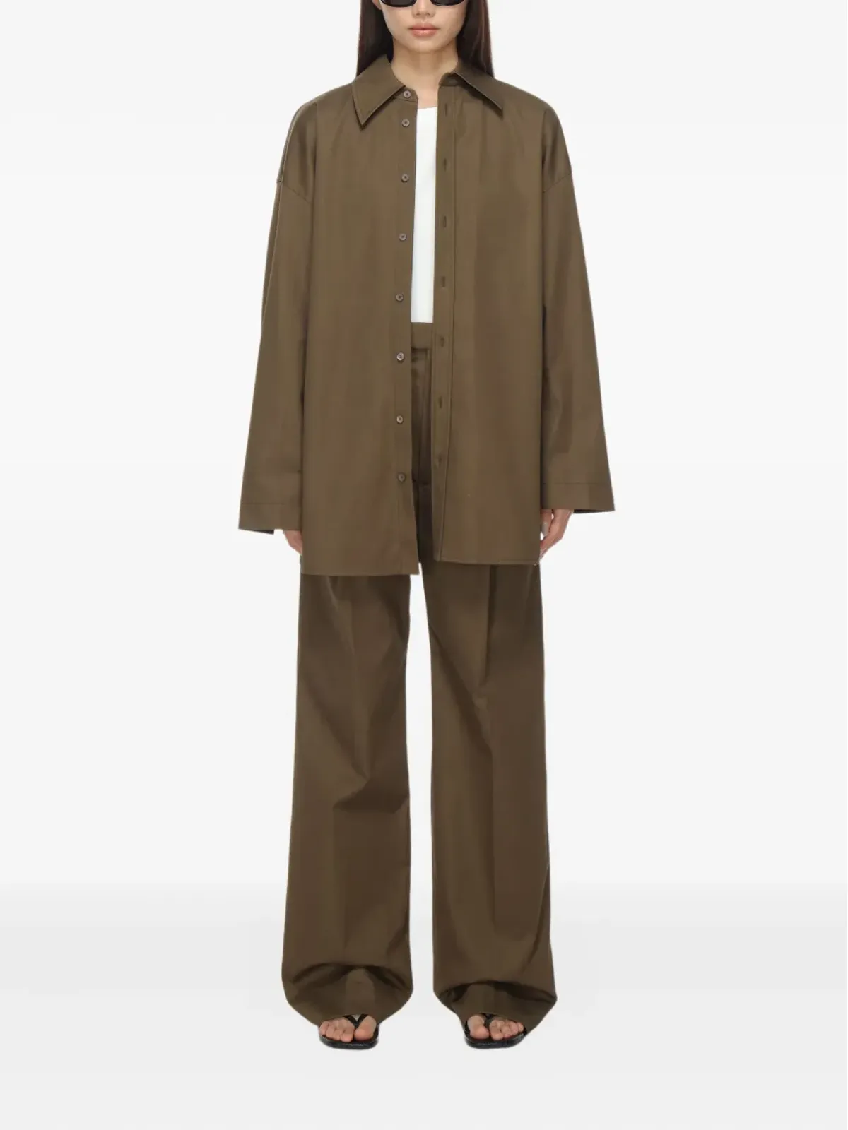 Carven プリーツフロント コットンパンツ - 画像2