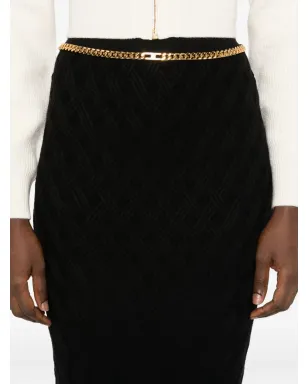 Elisabetta Franchi チェーン装飾 ジオメトリック ミディスカート - ブラック - サムネイル5