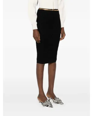 Elisabetta Franchi チェーン装飾 ジオメトリック ミディスカート - ブラック - サムネイル3
