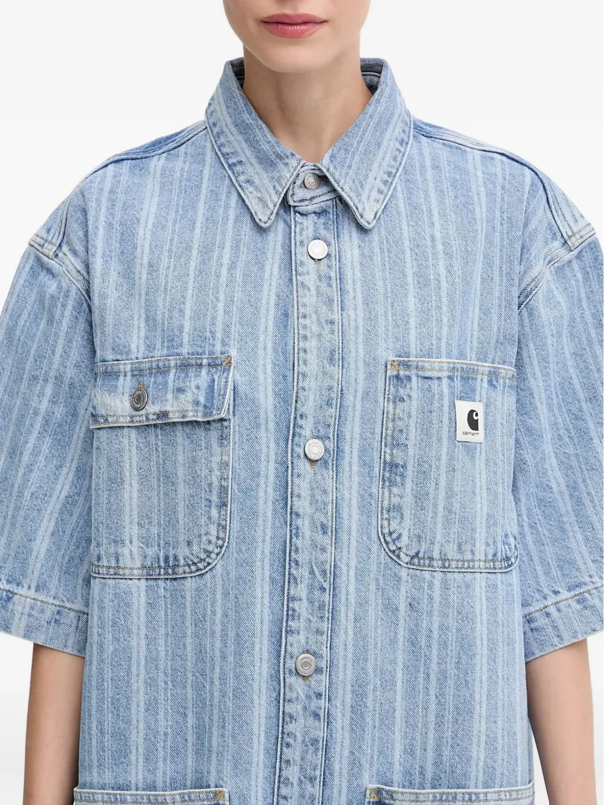 Carhartt WIP ライラン ストライプデニムシャツミニドレス - 画像4