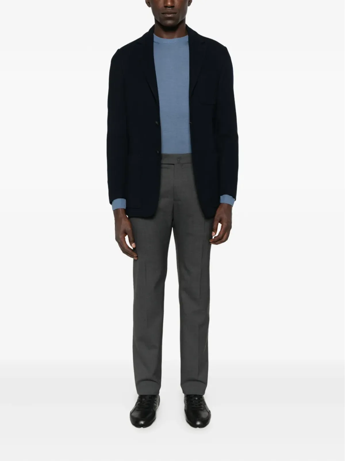 Canali パッチポケット編みブレザー - 画像2