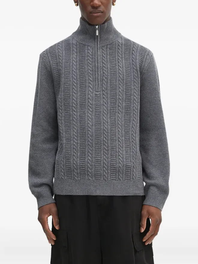 A.P.C. A.P.C. ケーブルニット半ジップセーター - グレーの商品画像