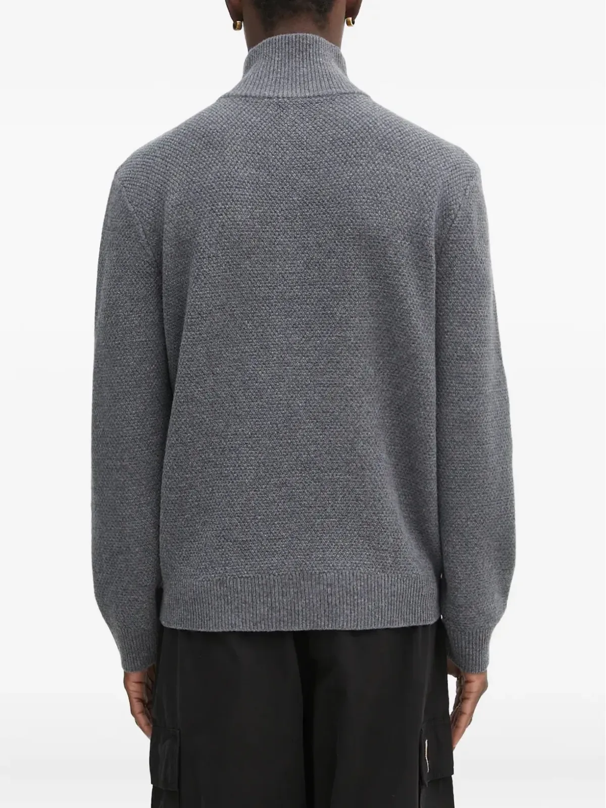 A.P.C. ケーブルニット半ジップセーター - グレー - 画像4