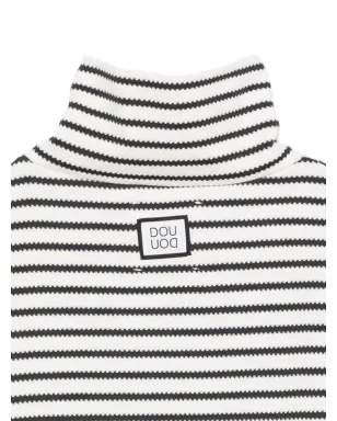 Douuod Kids ストライプ柄タートルネックドレス - サムネイル3
