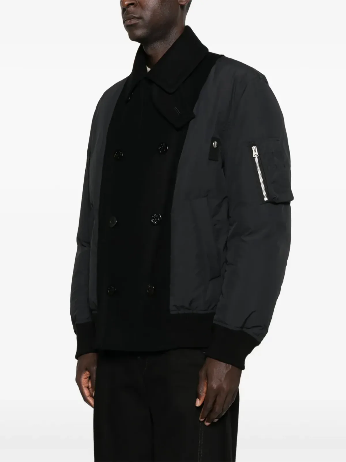 sacai ダブルブレスト ウールジャケット - 画像3