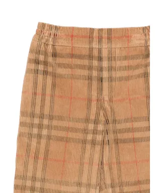 Burberry Kids チェック柄コーデュロイパンツ - サムネイル3