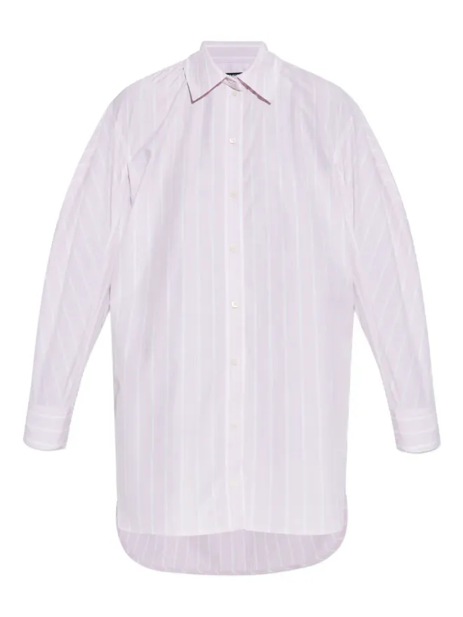 JACQUEMUS Jacquemus ストライプコットン シャツドレス - ピンクの商品画像