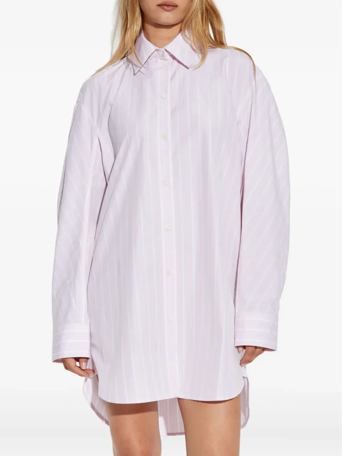Jacquemus ストライプコットン シャツドレス - ピンク - 画像3