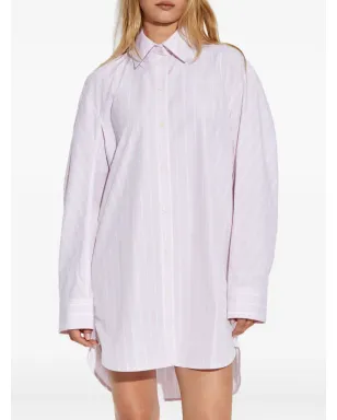 Jacquemus ストライプコットン シャツドレス - ピンク - サムネイル3