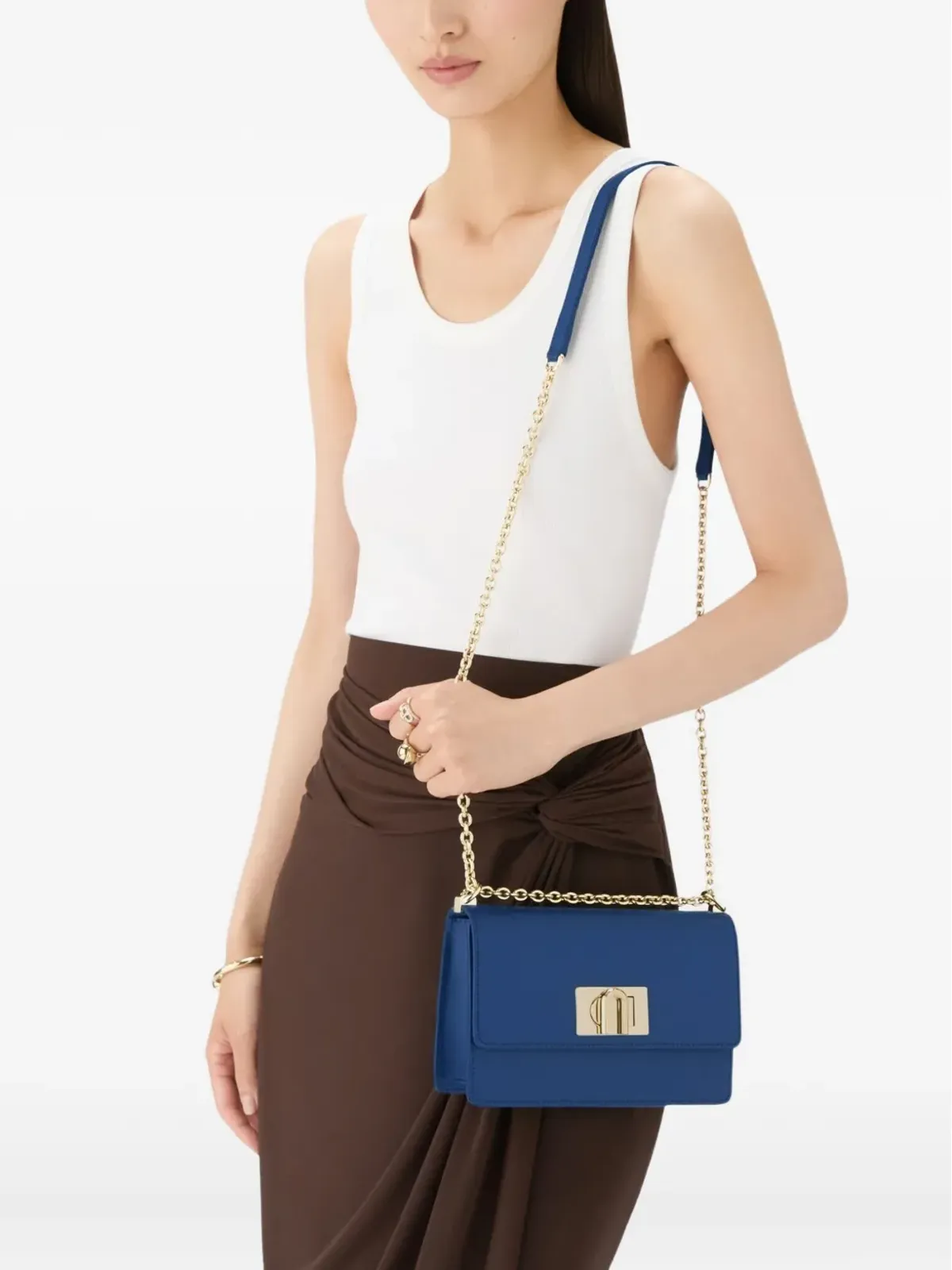 Furla フラップロックチェーンショルダーバッグ - 画像2
