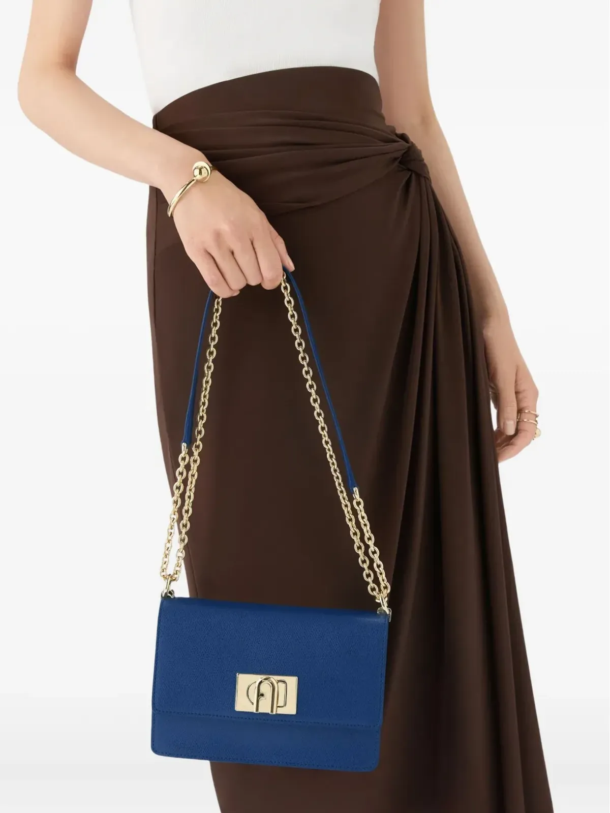 Furla フラップロックチェーンショルダーバッグ - 画像3