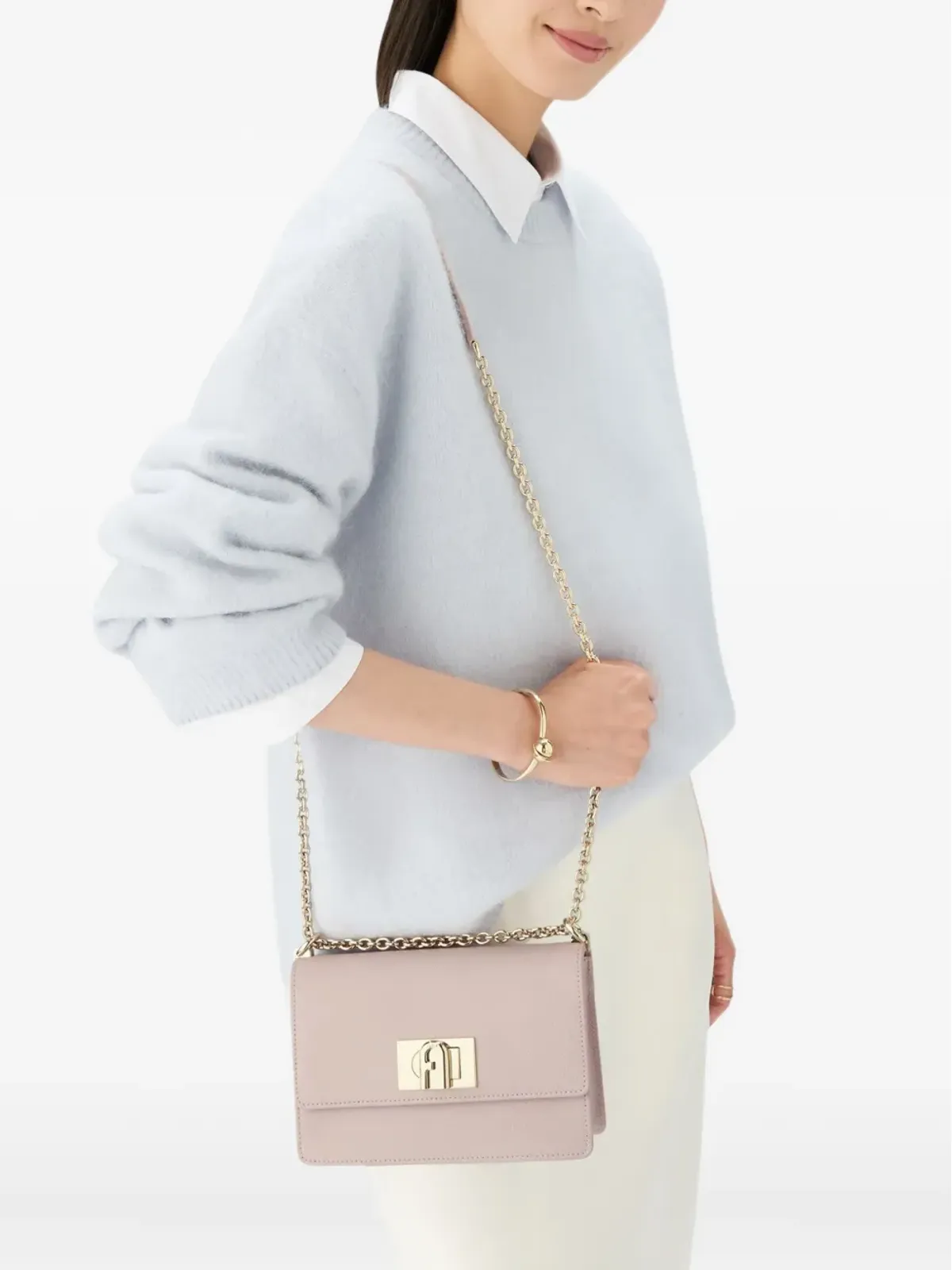 Furla ミニチェーンストラップフラップクロスボディバッグ - 画像2