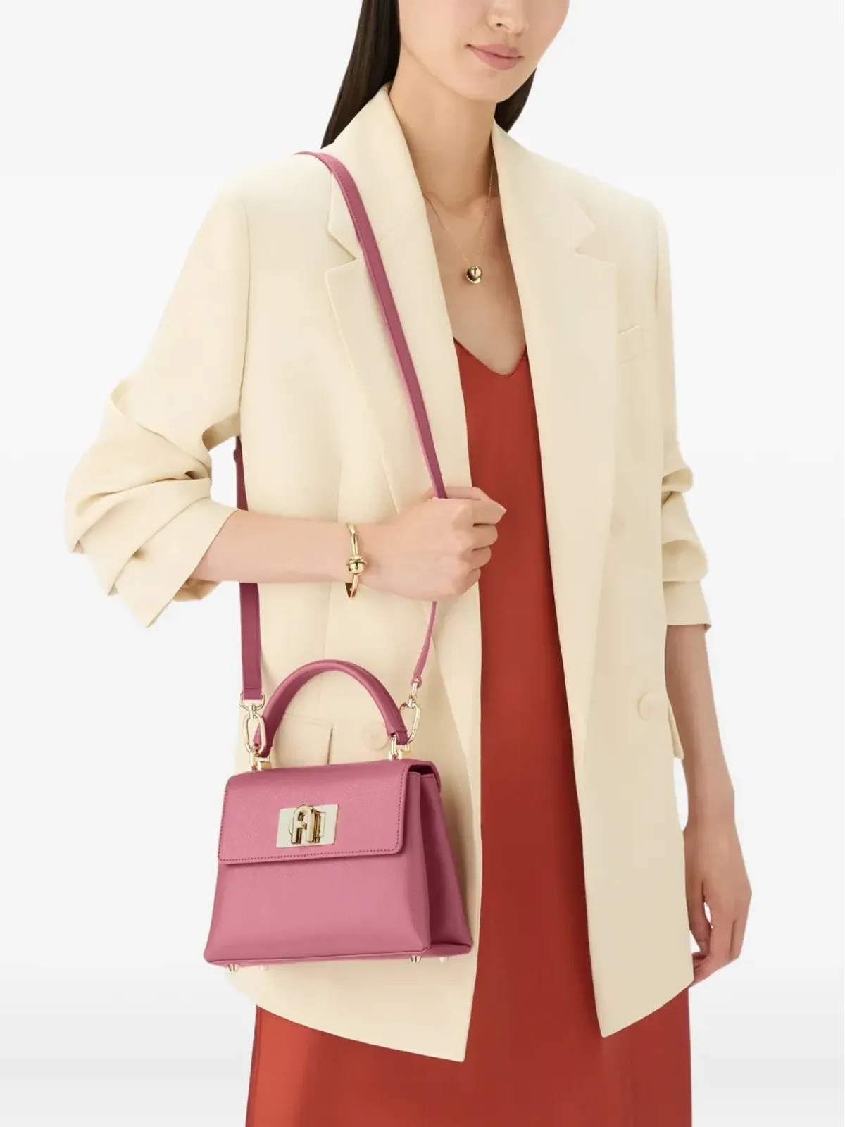 Furla 小さめトップハンドル クロスボディバッグ - 画像2