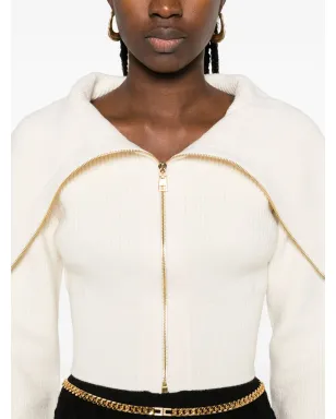 Elisabetta Franchi オフショルダー ジップファスナー付きカーディガン - サムネイル5