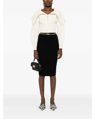 Elisabetta Franchi オフショルダー ジップファスナー付きカーディガン - サムネイル2