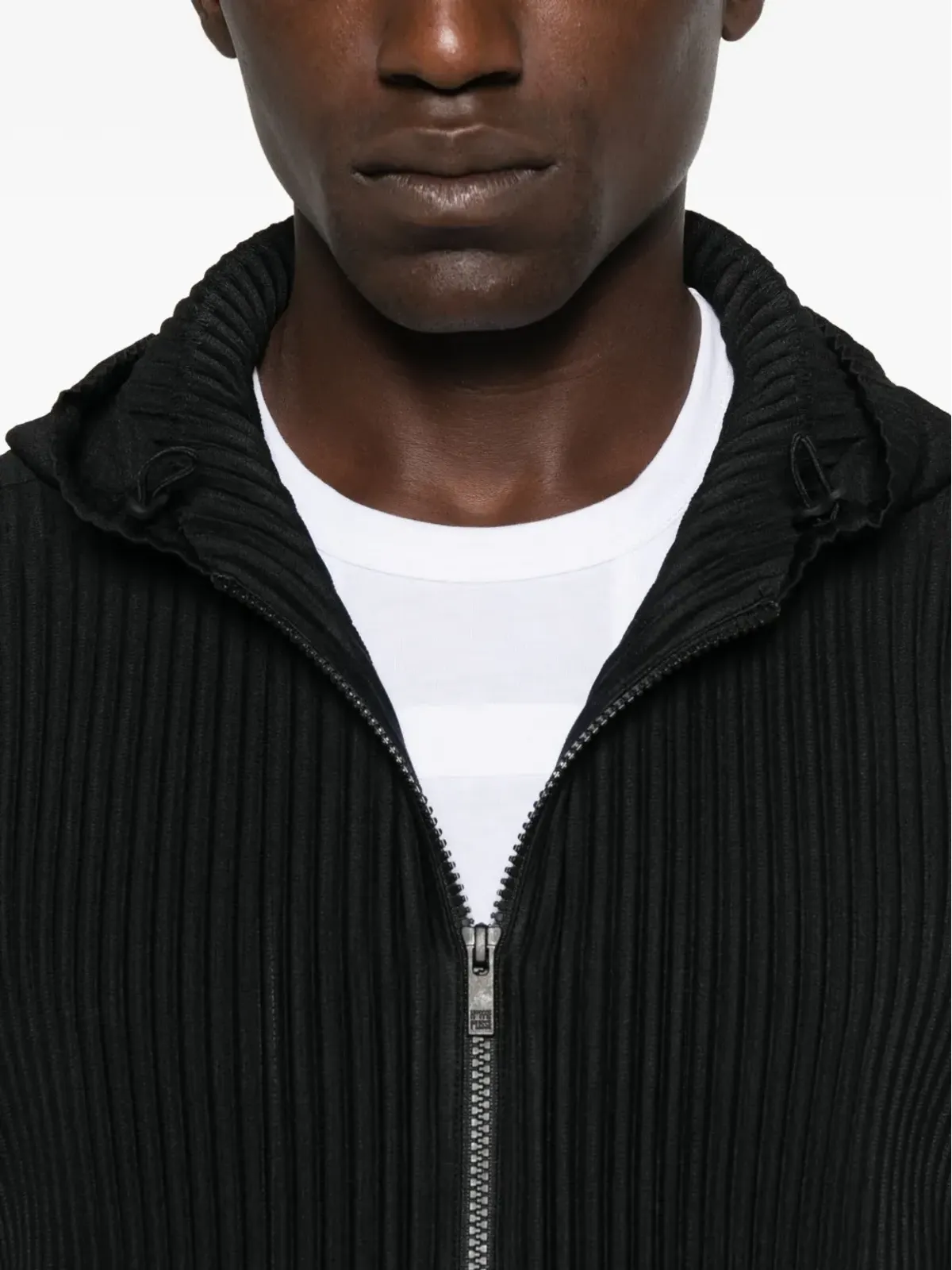 Homme Plissé Issey Miyake 全面プリーツ加工ジップアップフーディ - 画像5