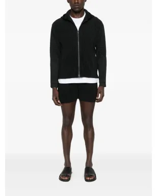 Homme Plissé Issey Miyake 全面プリーツ加工ジップアップフーディ - サムネイル2