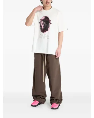 A BATHING APE rhinestone-embellished ape head-print T-shirt - White - サムネイル2