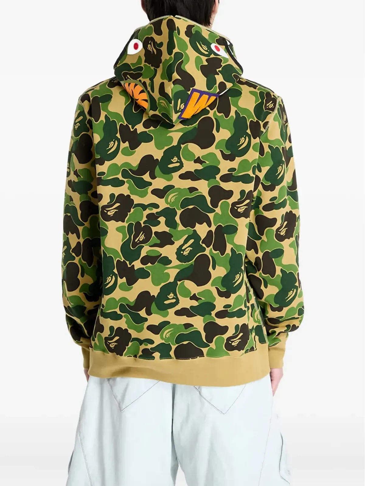 A BATHING APE® シャーク柄 イエローのハーフジップ プルオーバー - 画像4