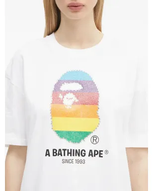 A BATHING APE® 虹モチーフクリスタル装飾入りTシャツ - ホワイト - サムネイル5