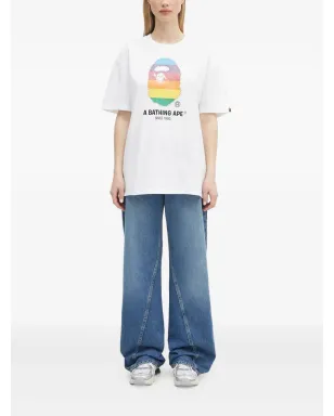 A BATHING APE® 虹モチーフクリスタル装飾入りTシャツ - ホワイト - サムネイル2