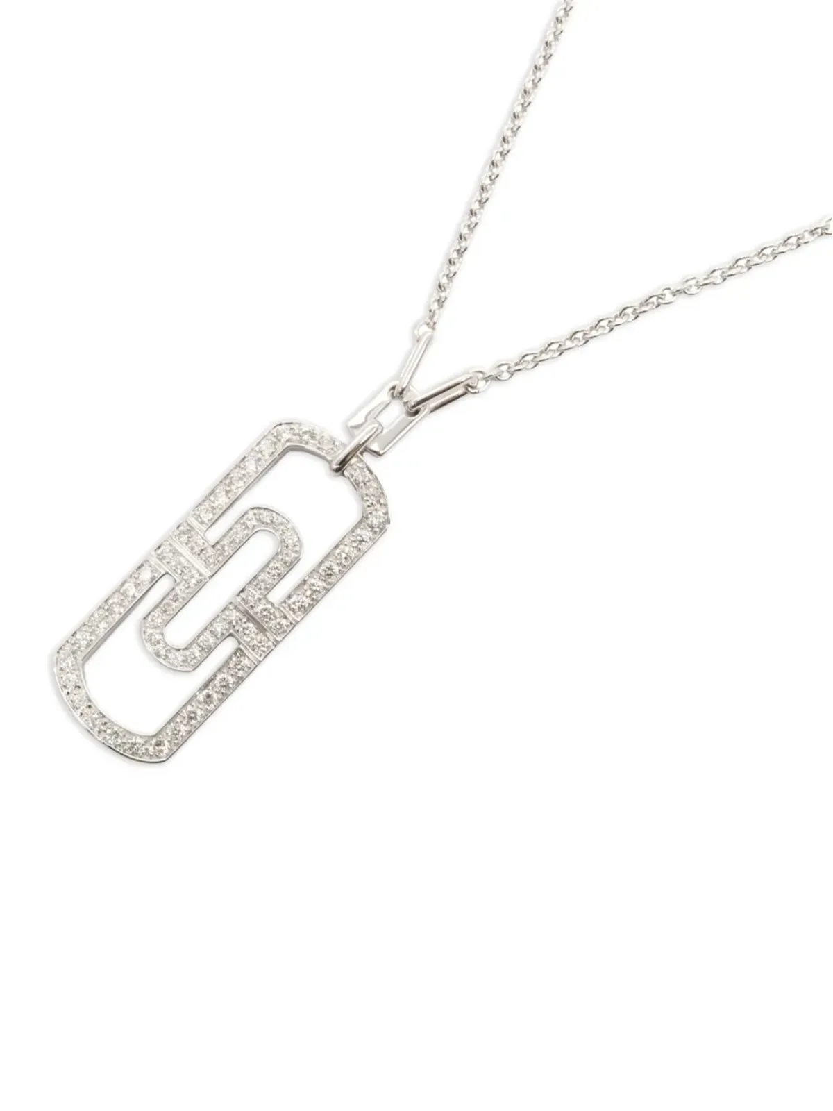 Bvlgari Pre-Owned パレンテージ ダイヤモンド ネックレス 18K ホワイトゴールド - 画像2