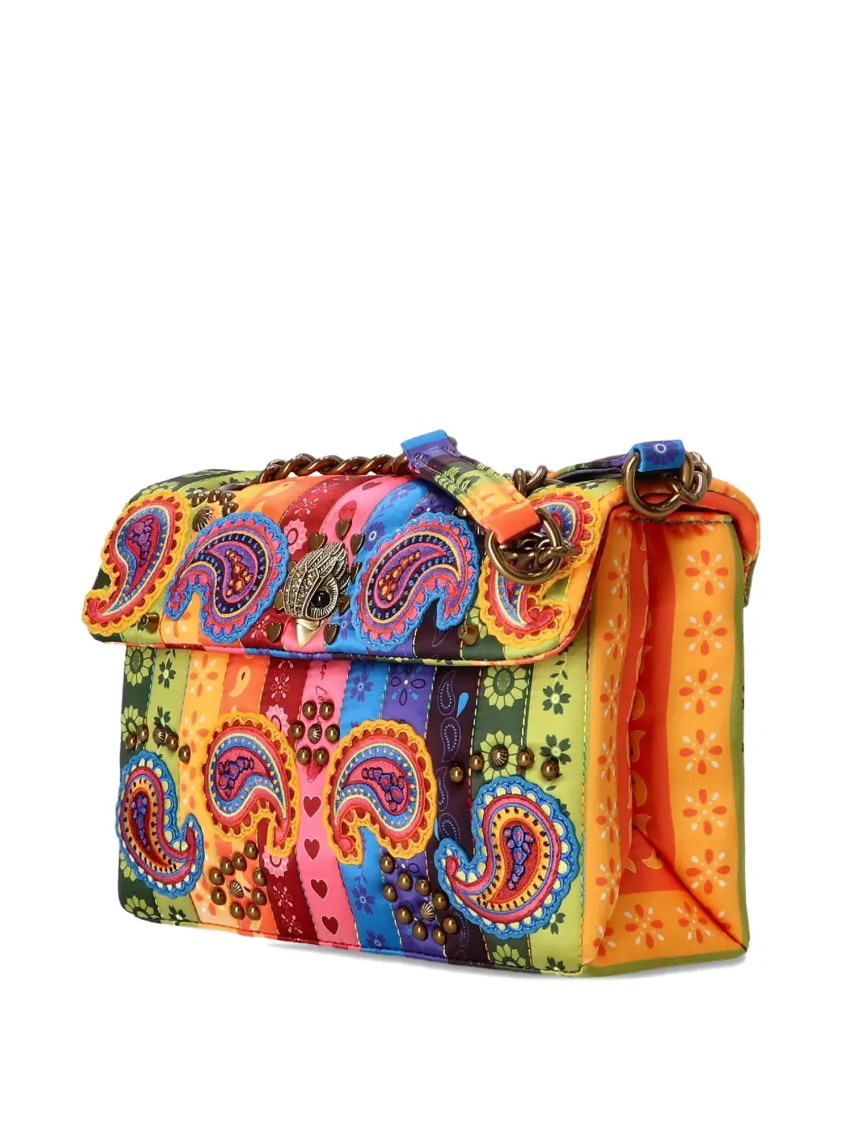 Kurt Geiger London ペイズリープリント チェーンストラップ クロスボディバッグ イエロー - 画像3