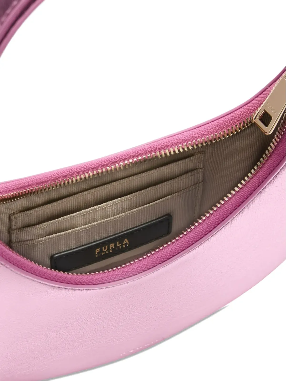 Furla 三日月型ショルダーバッグ（メタリックエフェクト） - 画像4