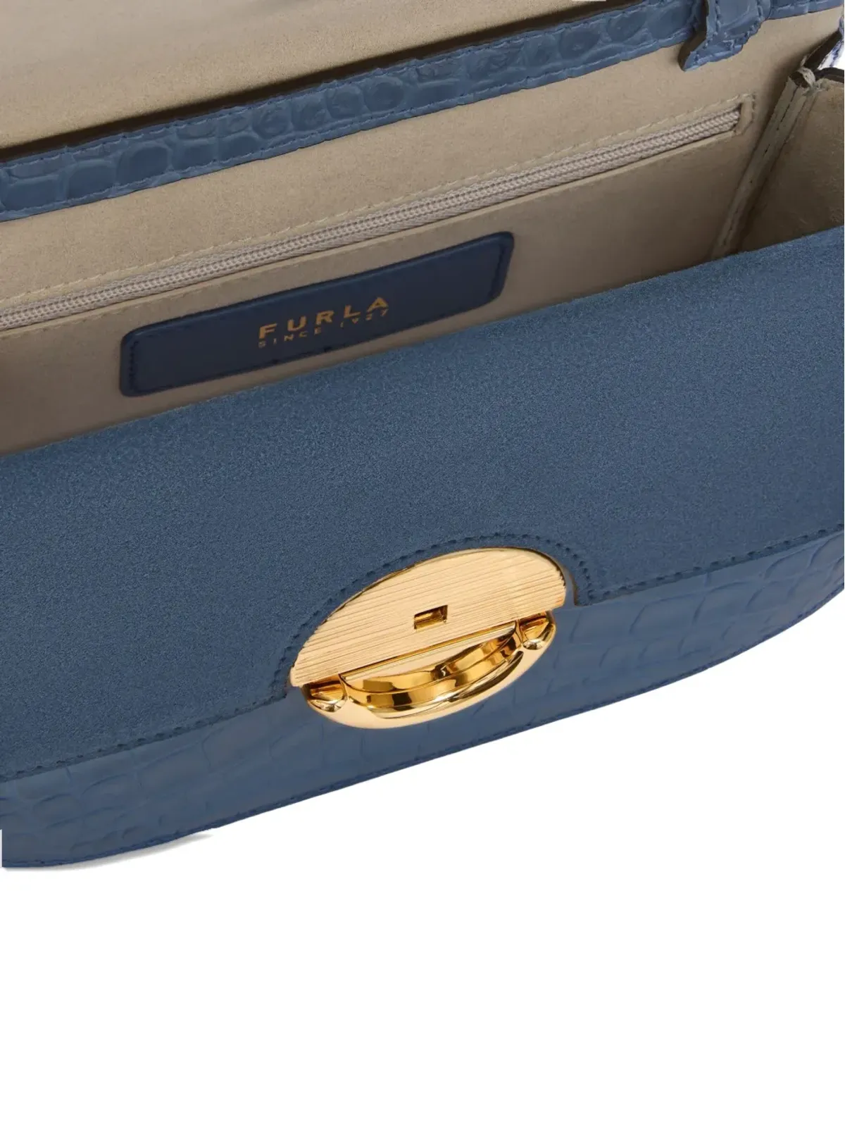Furla Sfera クロコダイルエンボス クロスボディバッグ ブルー - 画像5