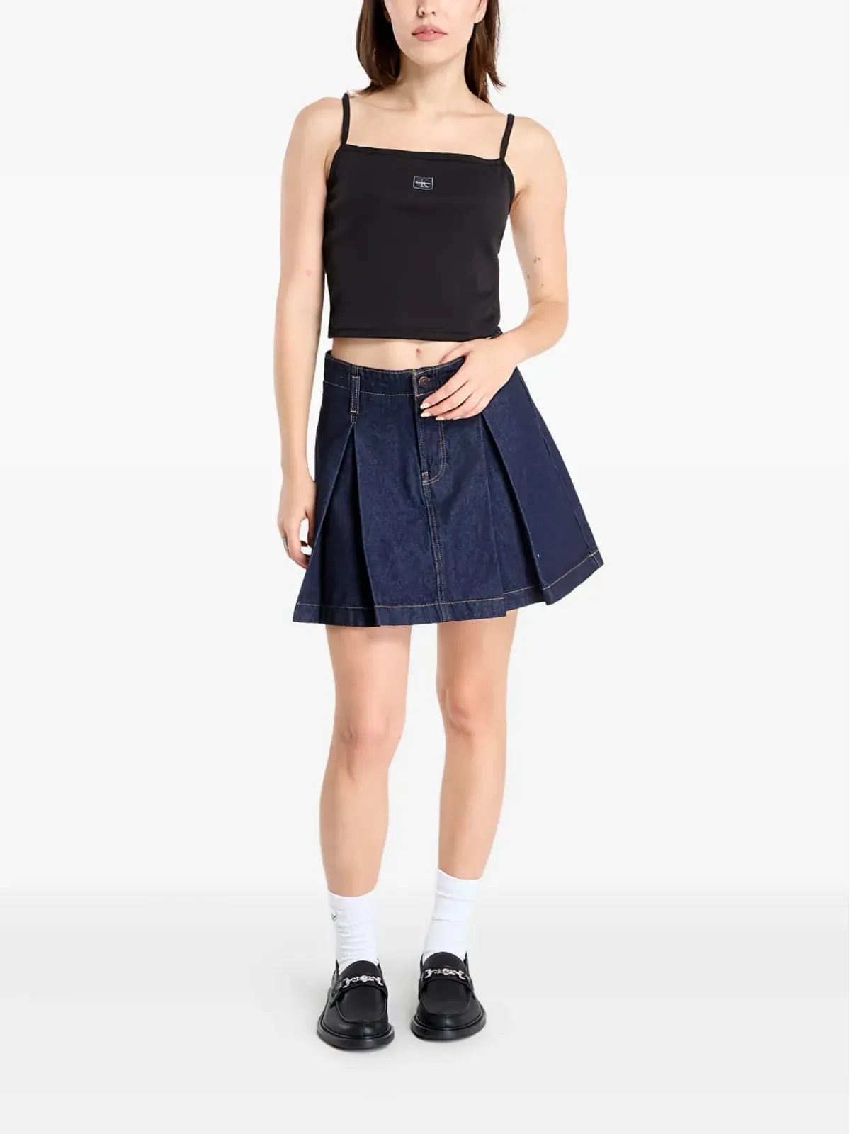 Calvin Klein Aラインデニムミニスカート - 画像2