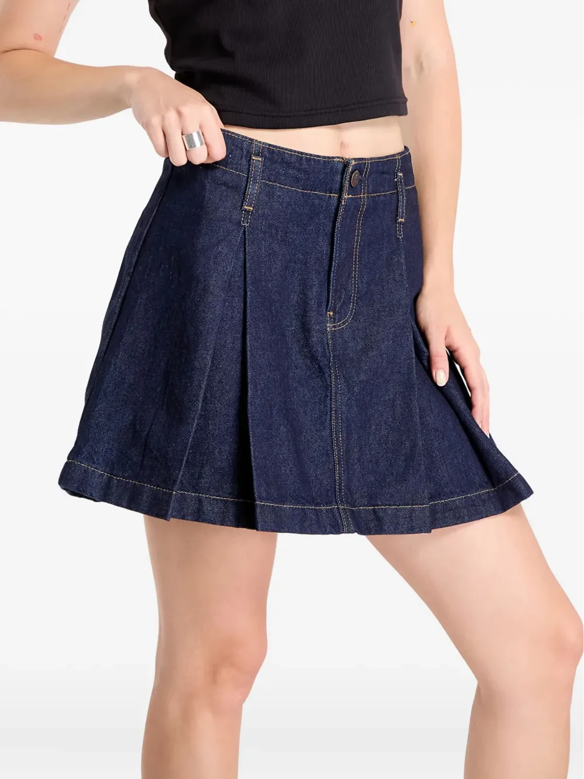 Calvin Klein Aラインデニムミニスカート - 画像4