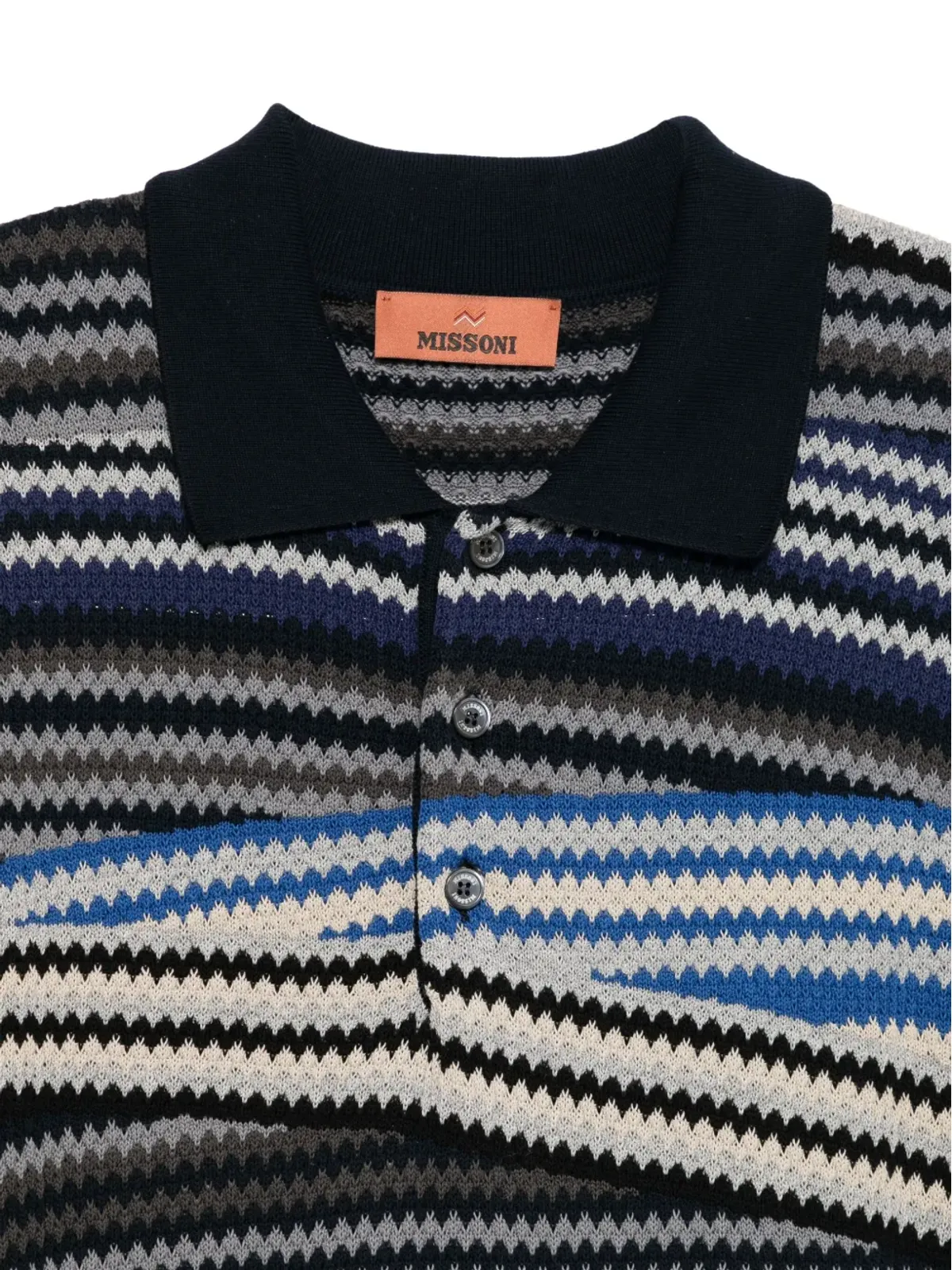 Missoni ストライプ柄ジグザグポロシャツ - ブラック - 画像3