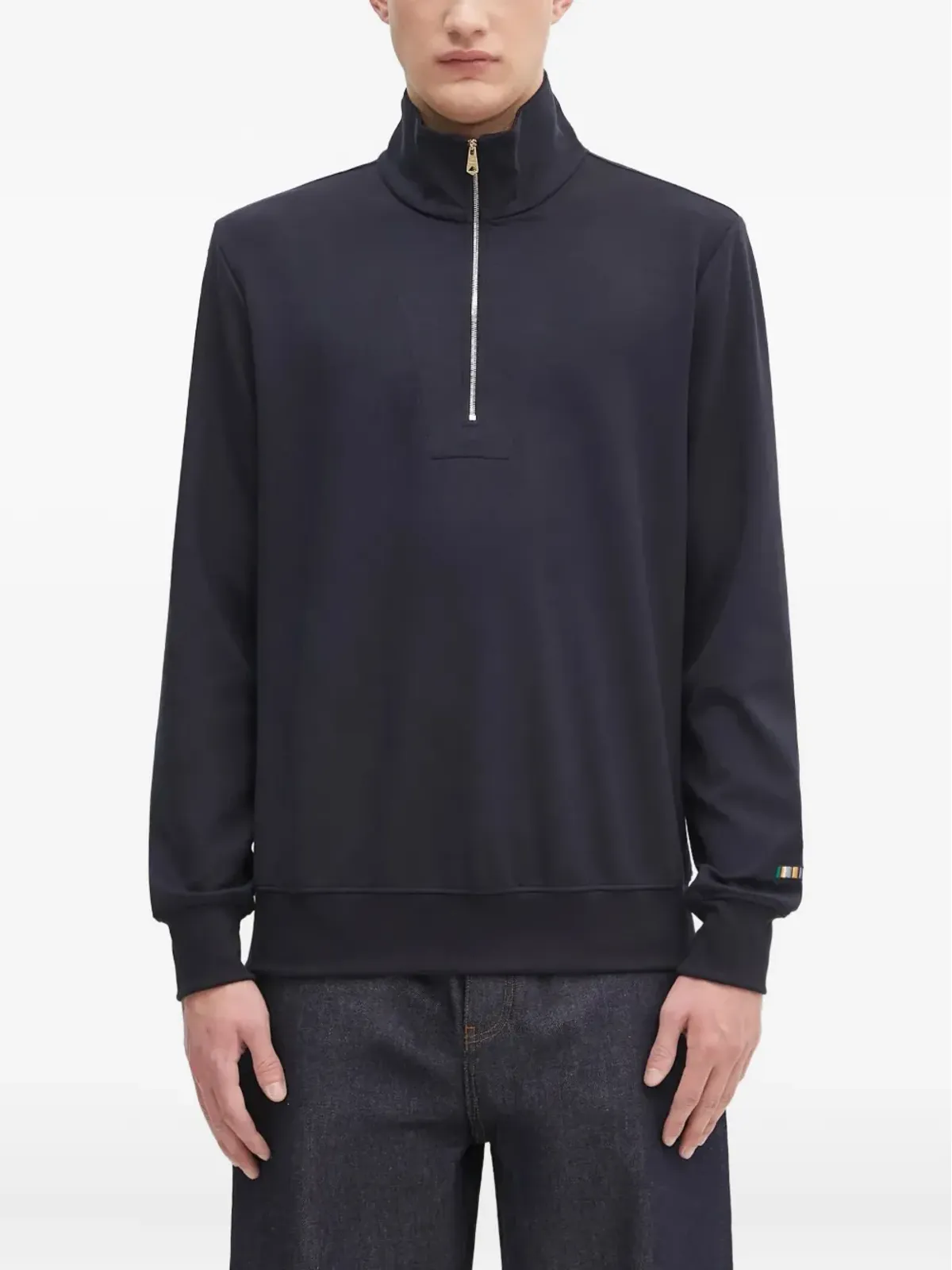 Paul Smith ジップネック・マルチストライプ・スウェットシャツ - Blue - 画像1