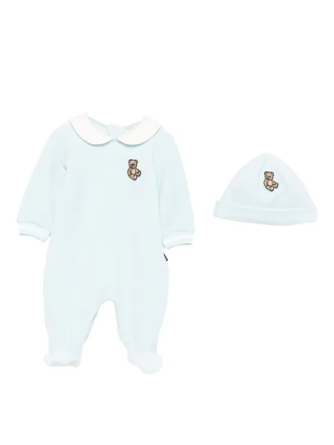 Moschino Kids Moschino Kids テディ刺繍のピーターパンカラー ベビーロンパースの商品画像