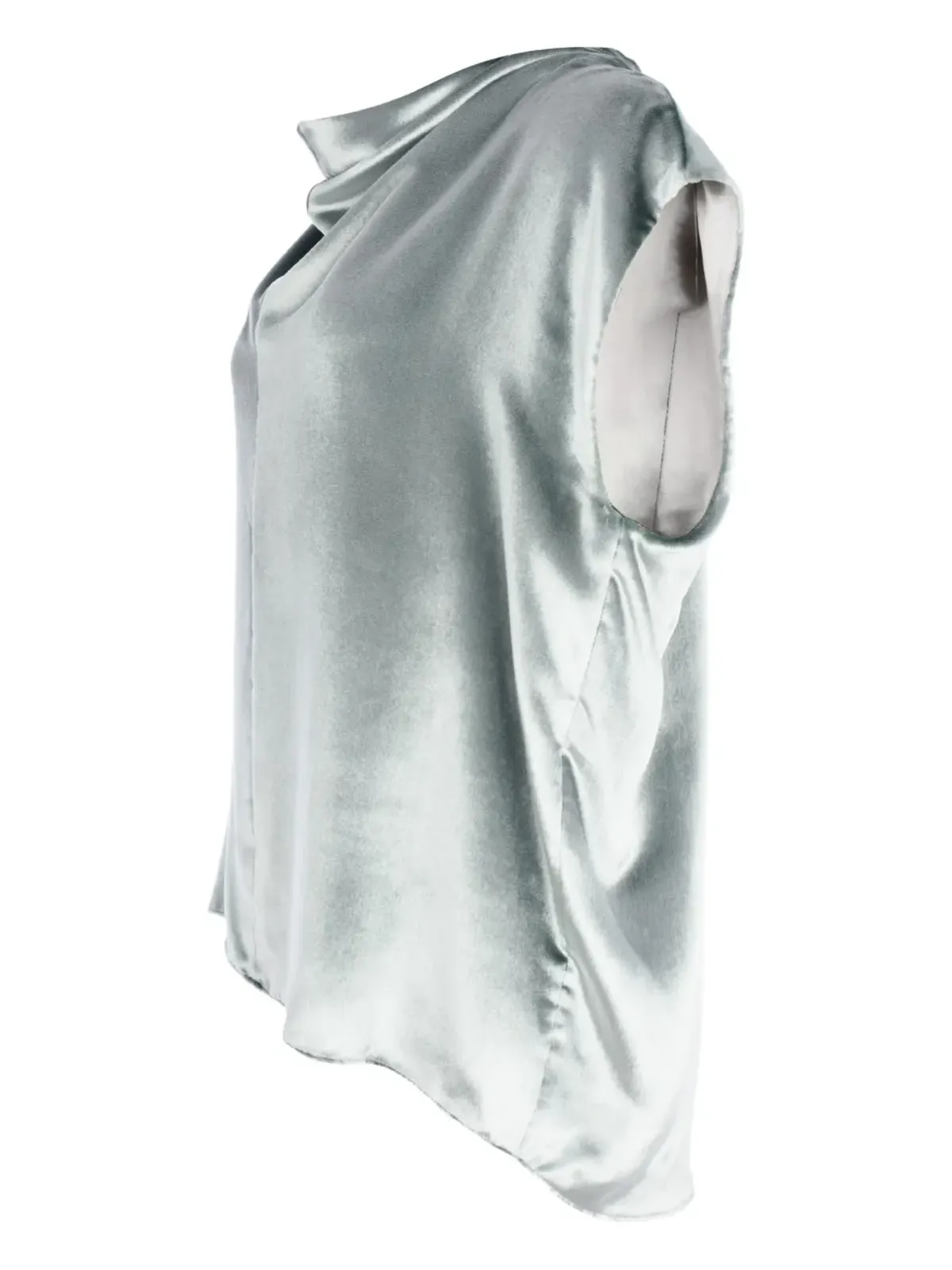 Alberta Ferretti カウルネックノースリーブ ブラウス - 画像3