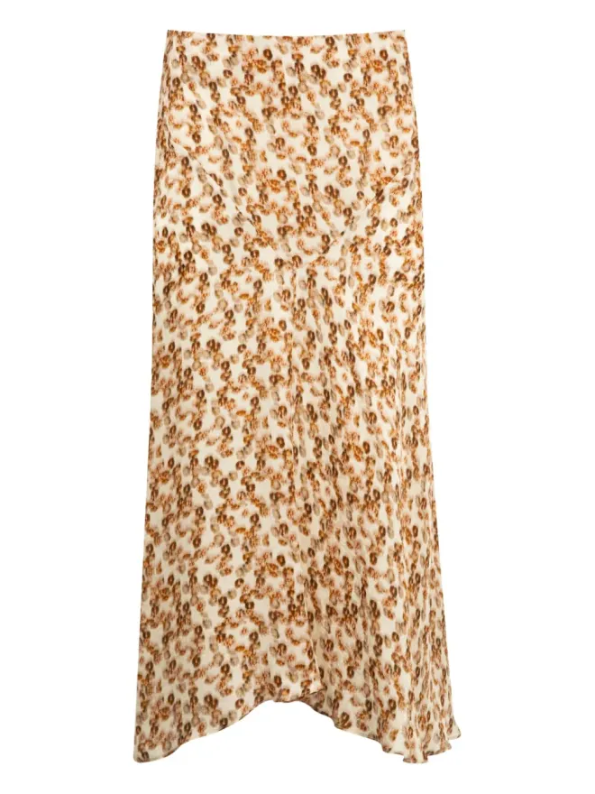 Isabel Marant ISABEL MARANT Lisanne フローラルプリント ミディスカート ブラウンの商品画像